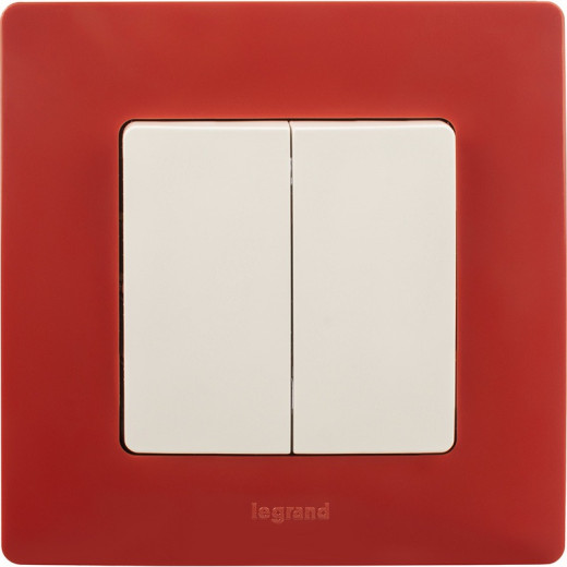 Legrand Etika Белый Выключатель 2-х клавишный, 10А