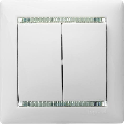 Legrand Valena Бел Выключатель 2-х клавишный
