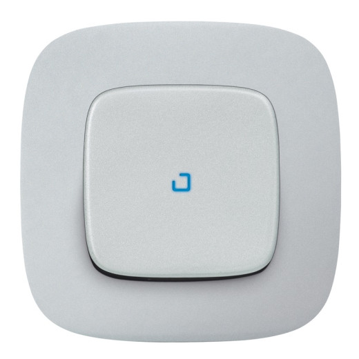 Legrand Valena LIFE Алюм Клавиша 1-ая с подсветкой/индикацией (голубая линза в центре)