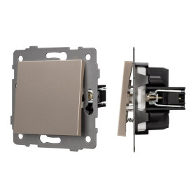 Arlight Механизм выключателя одноклавишный самовозвратный SWT-MKR1-PL-GD-V (250V, 10A) (-)