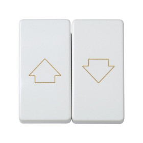 Simon 27 Белый Двухклавишный кнопочный выключатель для жалюзи c блокировкой 10A 250В~