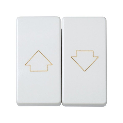 Simon 27 Белый Двухклавишный кнопочный выключатель для жалюзи c блокировкой 10A 250В~