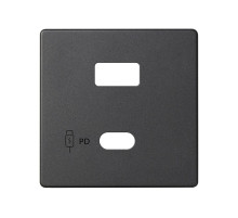 Simon S82 Накладка для зарядного устройства USB A+C цвета графит
