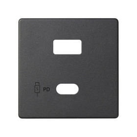 Simon S82 Накладка для зарядного устройства USB A+C цвета графит