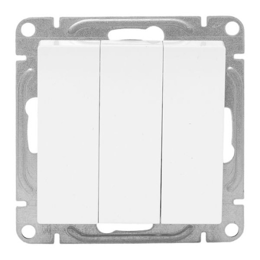 EKF Эпика Механизм выключателя, трёхклавишный, белый