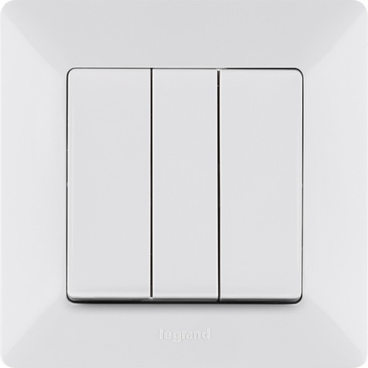 Legrand Valena LIFE DIY Бел Выключатель 3-клавишный 10А 250В
