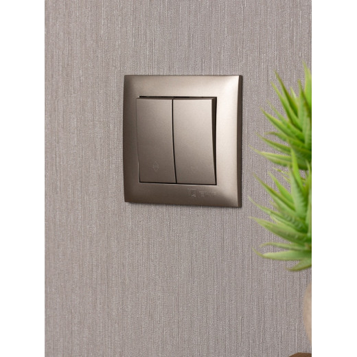 EKF PROxima Валенсия лицевая панель выключателя 2-кл. проходного 10А кашемир