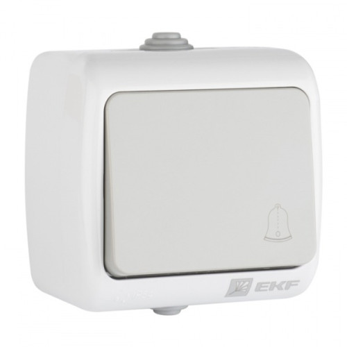 EKF PROxima Мурманск Кнопка звонка 1-клавишная 10А IP54 серая