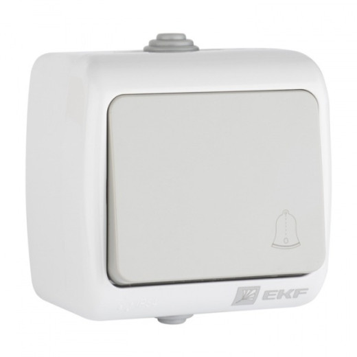 EKF PROxima Мурманск Кнопка звонка 1-клавишная 10А IP54 серая