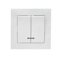 EKF PROxima Валенсия выключатель 2-кл. 10А белый с индикатором