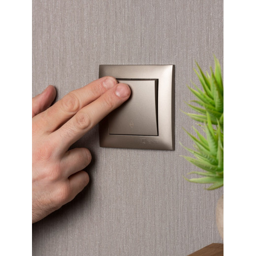 EKF PROxima Валенсия лицевая панель выключателя проходного 1-кл. 10А кашемир