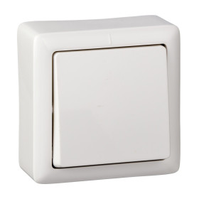 Systeme Electric ХИТ наруж Бел Выключатель 1-клавишный с изолирующей пластиной 6А, 250В