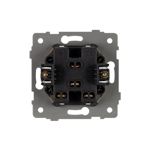 Arlight Механизм выключателя двухклавишный непроходной SWT-MK02-PL-GR-V (250V, 10A) (-)