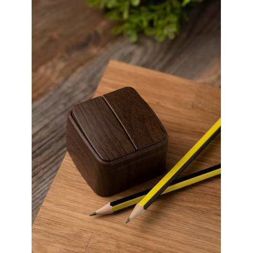 EKF Basic Минск Темное дерево Выключатель 2-кл, 10А, ОП