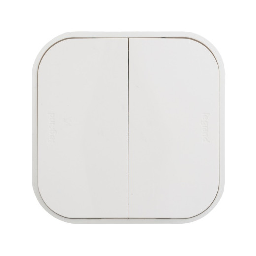 Legrand Quteo Белый Выключатель 2-клавишный 10А