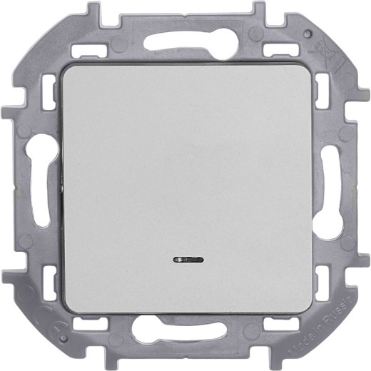 Legrand/Daccord INSPIRIA Алюминий Переключатель одноклавишный с подсветкой/индикацией 10 AX - 250 В