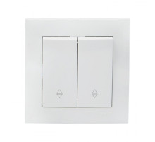 EKF PROxima Валенсия выключатель 2-кл. 10А белый проходной