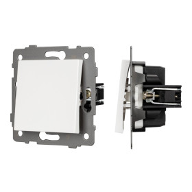 Arlight Механизм выключателя одноклавишный самовозвратный SWT-MKR1-PL-WH-V (250V, 10A) (-)