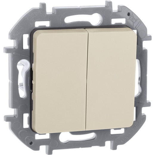 Legrand/Daccord INSPIRIA Слоновая кость Выключатель двухклавишный 10 AX - 250 В