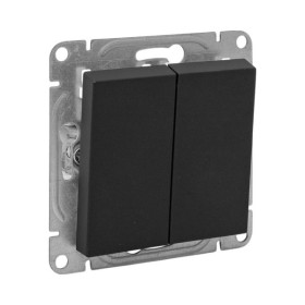 EKF Эпика Механизм выключателя, двухклавишный, кнопочный, чёрный