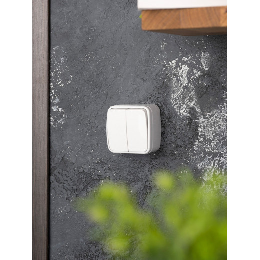 EKF Basic Минск Белый Выключатель 2-кл, 10А, ОП