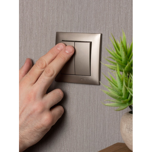 EKF PROxima Валенсия лицевая панель выключателя 2-кл. 10А кашемир