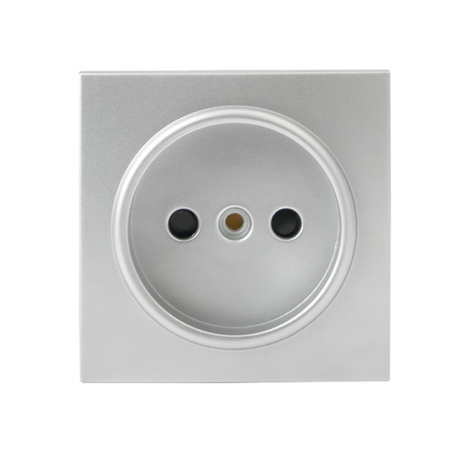 EKF PROxima Валенсия лицевая панель розетки 1-местной б/з 10 А сталь с защ. штор.