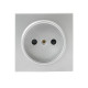 EKF PROxima Валенсия лицевая панель розетки 1-местной б/з 10 А сталь с защ. штор.