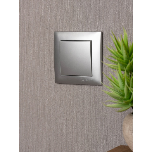 EKF PROxima Валенсия лицевая панель выключателя 1-кл. 10А сталь