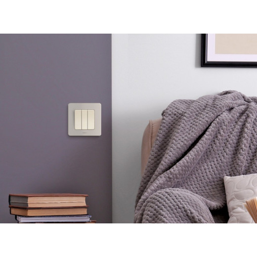Legrand/Daccord INSPIRIA Слоновая кость Выключатель трехклавишный 10 AX - 250 В