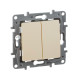 Legrand Etika Слоновая кость Выключатель 2-х клавишный, 10А, Винтовые клеммы