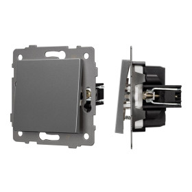 Arlight Механизм выключателя одноклавишный самовозвратный SWT-MKR1-PL-GR-V (250V, 10A) (-)