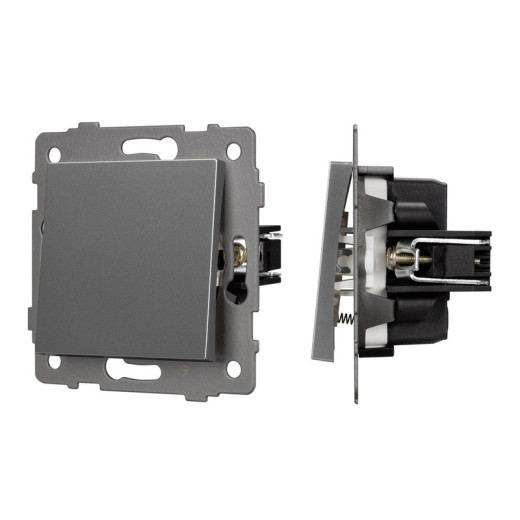 Arlight Механизм выключателя одноклавишный самовозвратный SWT-MKR1-PL-GR-V (250V, 10A) (-)