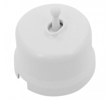 BIRONI Лизетта Пластик Белый Выключатель 1-кл (тумблерный)