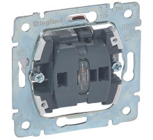 Legrand PRO 21 Мех Выключатель 1-клавишный с индикацией, с нейтралью, оранжевая лампа 1,0 мА