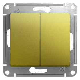 Systeme Electric Glossa Фисташковый Переключатель 2-клавишный, сх.6,10AX