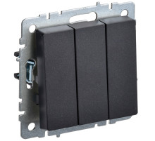 IEK BRITE BASE Черный Выключ. 3-кл 10А ВС10-3-0-БрЧ