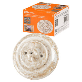 TDM Выключатель скрытой установки фарфоровый поворотный проходной с ручкой (бантик) 10А мраморный «Болон