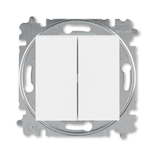 ABB EPJ Levit белый / белый Выключатель кнопочный 2-клавишный