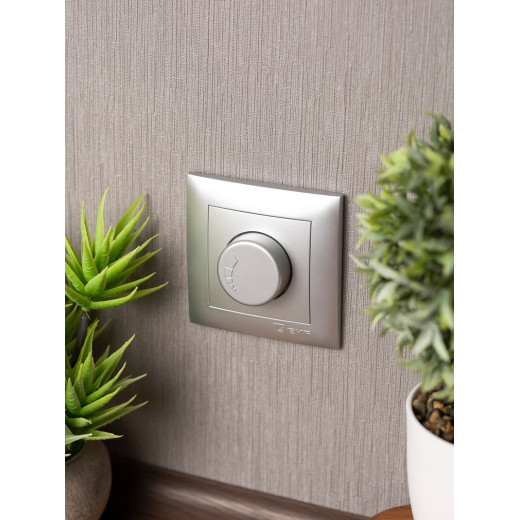 EKF PROxima Валенсия лицевая панель светорегулятора 600W 220В сталь