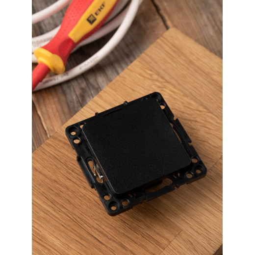 EKF PROxima Стокгольм Черный Выключатель проходной 1-кл, 10А ,винт.клеммы