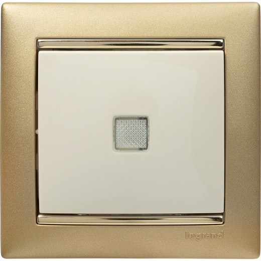 Legrand Valena Крем Выключатель 1-клавишный с подсветкой