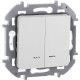 Legrand/Daccord INSPIRIA Белый Выключатель двухклавишный с подсветкой/индикацией 10 AX - 250 В