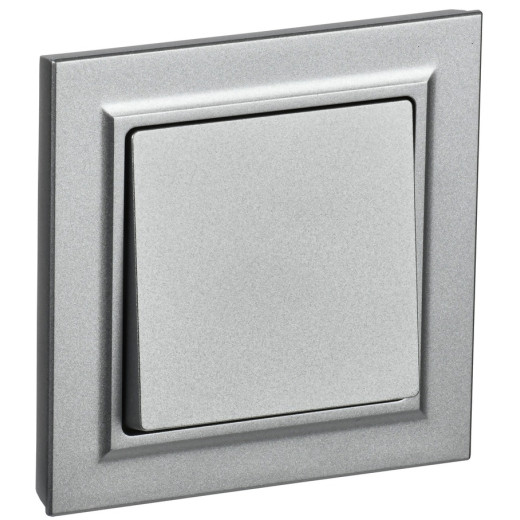 IEK BRITE Алюминий Выключатель 1-кл. 10А в сборе ВСР10-1-0-БрА