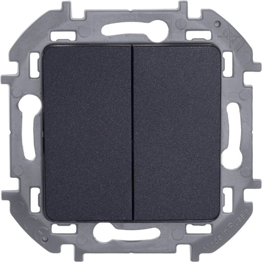 Legrand/Daccord INSPIRIA Антрацит Выключатель двухклавишный 10 AX - 250 В