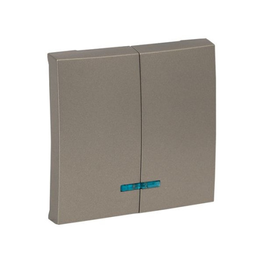 EKF PROxima Валенсия лицевая панель выключателя 2-кл. с индикатором 10А кашемир