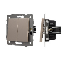 Arlight Механизм выключателя двухклавишный непроходной SWT-MK02-PL-GD-V (250V, 10A) (-)