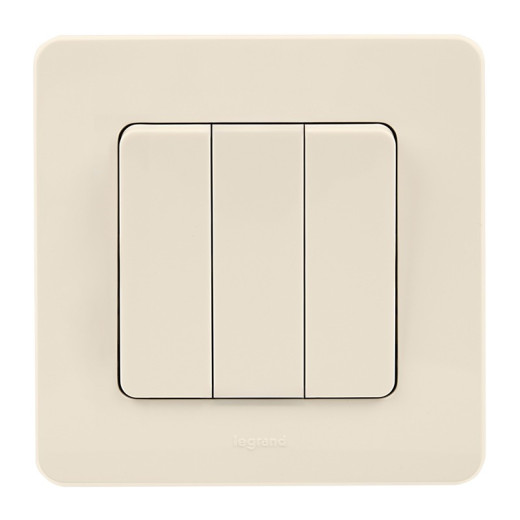 Legrand/Daccord INSPIRIA Слоновая кость Выключатель 3-кл, винтовые клеммы, 10 AX , 250 В
