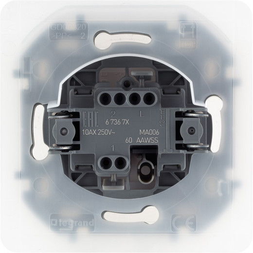 Legrand/Daccord INSPIRIA Белый Переключатель IP44 10 AX - 250 В