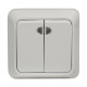 EKF PROxima Рим Выключатель 2-клавишный с индикатором 10А белый